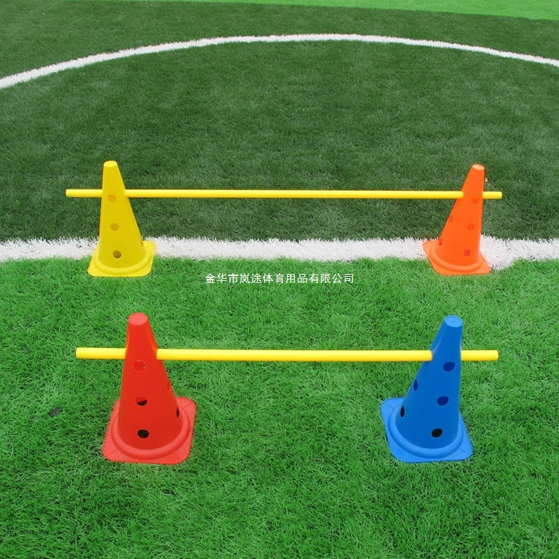 Multi-functional Training Cones with Holes and Poles for Soccer Drills, 38cm Obstacle Markers