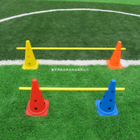 Multi-functional Training Cones with Holes and Poles for Soccer Drills, 38cm Obstacle Markers
