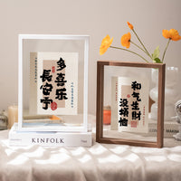 Double-Sided Transparent Glass Photo Frame for Desk Display, A4 Calligraphy & Painting Mount