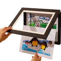 Kids Art Display Frame with Magnetic Front Opening for A3 A4 8.5x11 Inch Artwork Storage