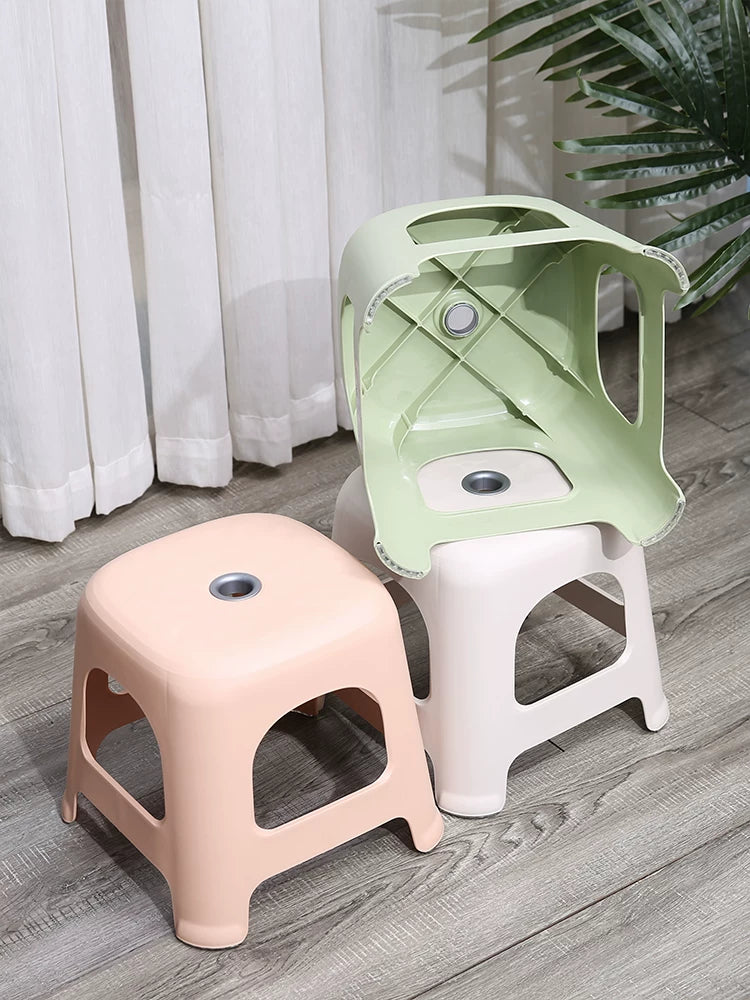Thickened Plastic Stool for Home, Bathroom, Living Room, and Shoe Changing