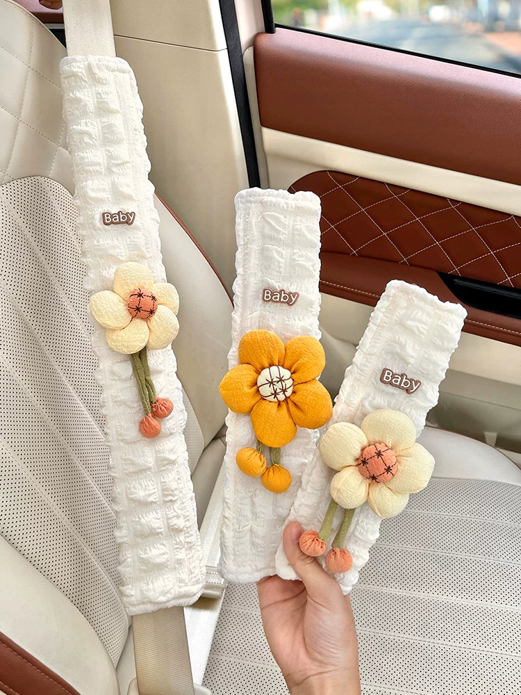 Cartoon Car Seat Belt Shoulder Pads for Neck Protection and Interior Decoration