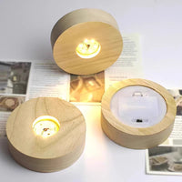 LED Luminous Coaster for Bar & Home, Cocktail & Wine Glass Base Light, Luxury Wooden Design