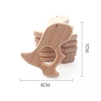 Beech Wood Animal Teether for Babies - Handmade Soothing Teething Toy