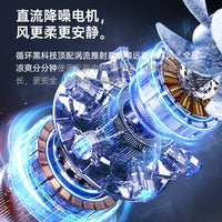 Dual-Head Desktop Air Circulator Fan with Voice Control and Digital Display for Home and Office