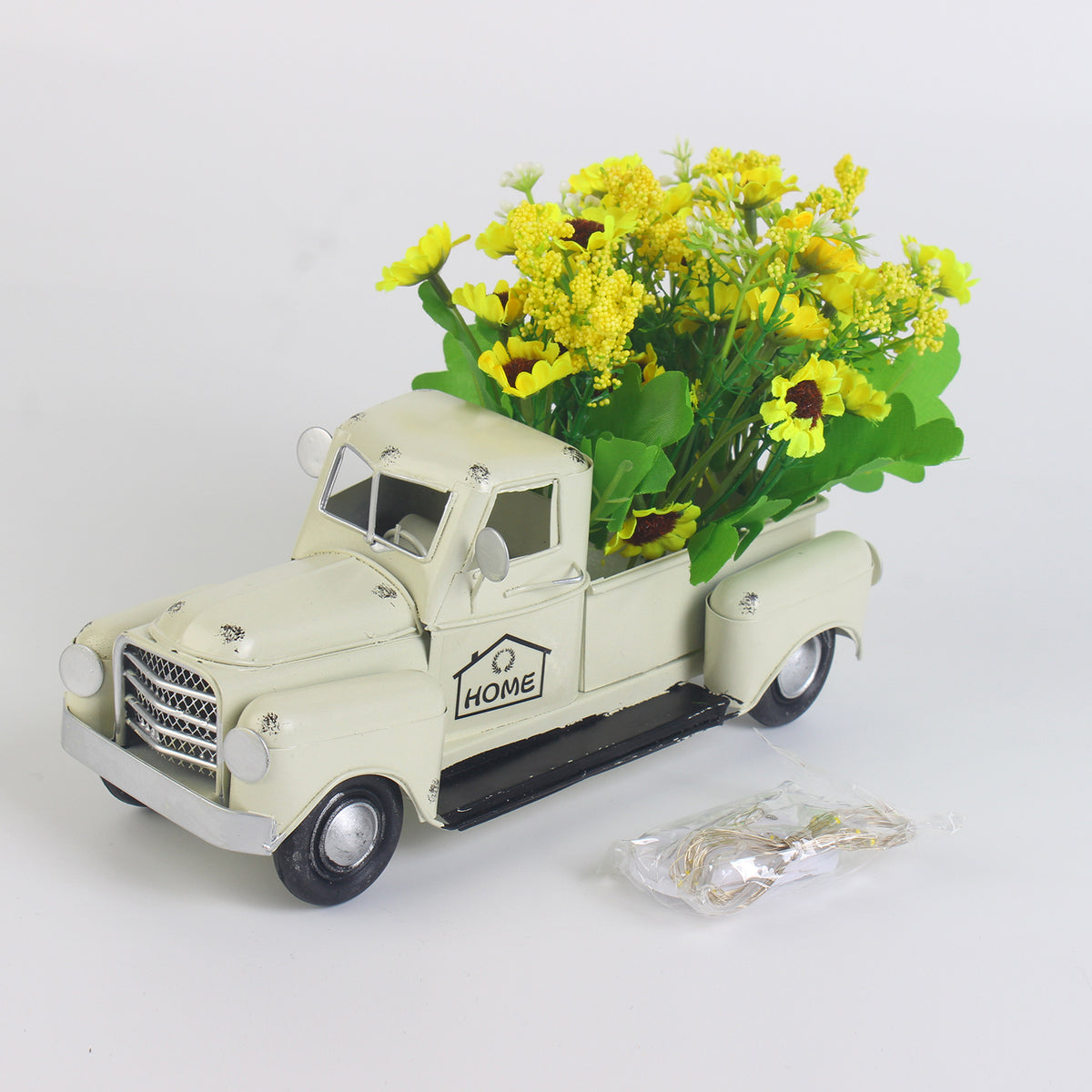 Vintage Metal Pickup Truck Christmas Decor with Tree
