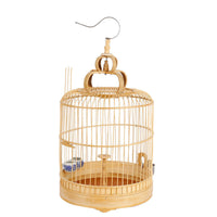 Bamboo Lark Bird Cage with Accessories - Compact Design for Small Birds