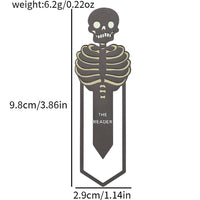 Dark Skull Metal Bookmark "THE READER" Halloween Gift