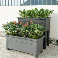 Large Rectangular Self-Watering Planter Box with Legs for Balcony Garden
