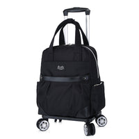 Foldable Rolling Travel Duffel Bag with Wheels, Lightweight Large Capacity Carry-on Luggage Backpack for Women