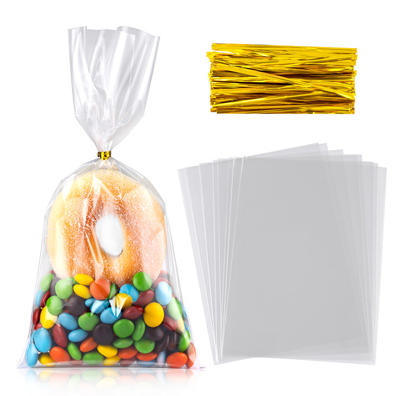 Clear OPP Flat Bags with Twist Ties for Bakery & Candy Packaging