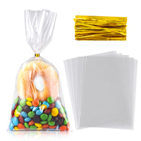 Clear OPP Flat Bags with Twist Ties for Bakery & Candy Packaging