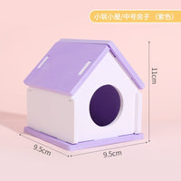 Hamster Wooden Playground Set with Swing, Seesaw, and Hideout House