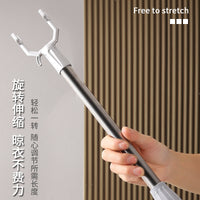 Retractable Stainless Steel Clothes Drying Pole with Wall Mount