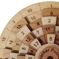 Wooden 3D Puzzle Brain Teaser for Adults - 50-Digit Turntable High IQ Challenge