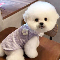 Pet Dog Cat Winter Vest with Leash Ring, Cute Lace Trim Warm Apparel for Small Dogs