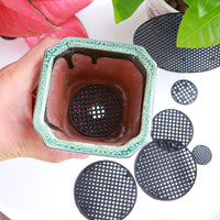 Flower Pot Hole Mesh Pads for Drainage and Soil Retention, Breathable Plastic Round Screens