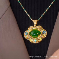 仿玛瑙玉石帝王绿阳绿色绿仿玉髓玛瑙景泰蓝饰品挂件女款流行配饰