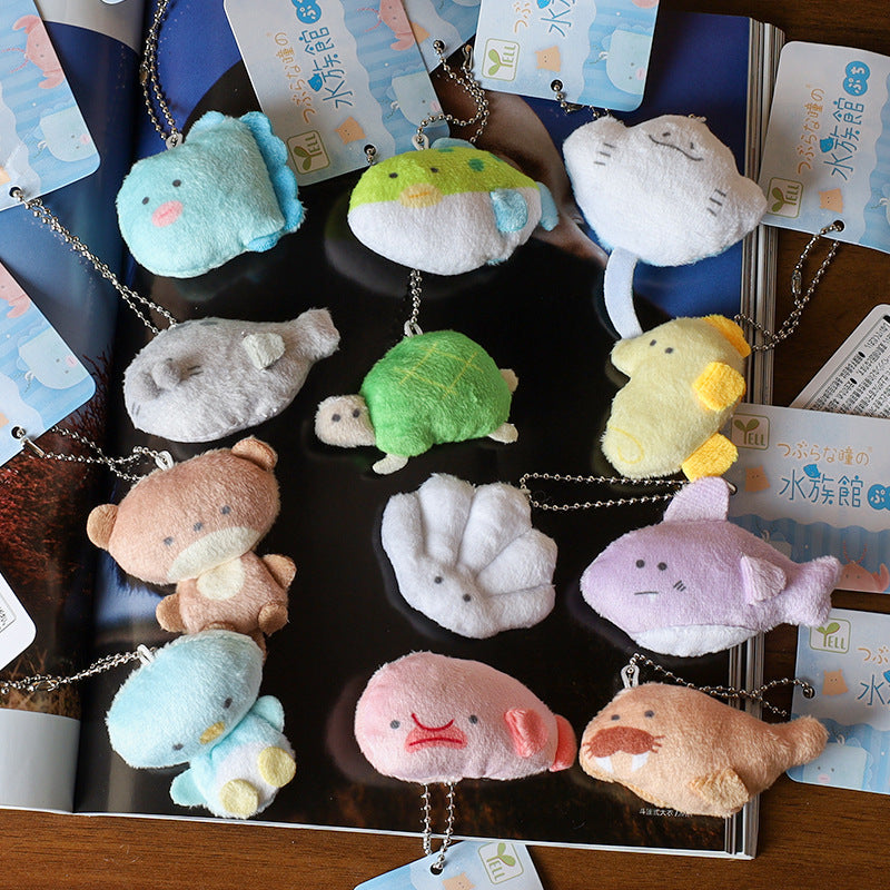 Japanese Aquarium Plush Keychain Doll Cute Beady-Eyed Shark Pendant Toy