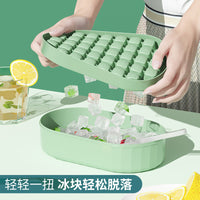Large Capacity Ice Cube Tray with Lid and Storage Box, Silicone Ice Maker Mold for Refrigerator, Household Ice Cube Artifact