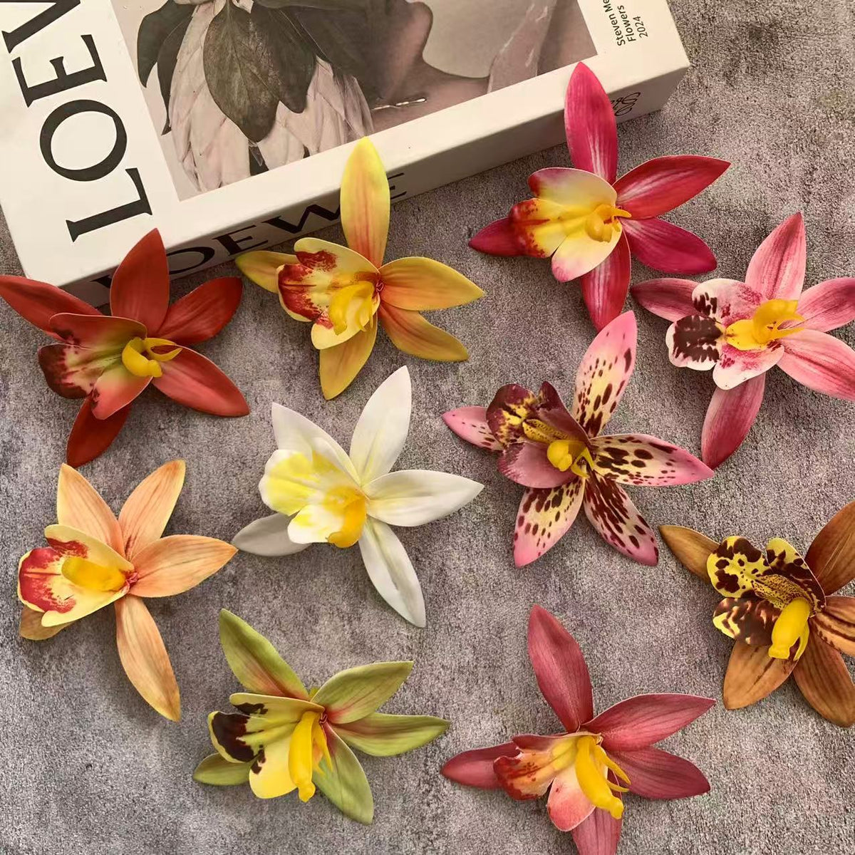 Artificial Cymbidium Orchid Flower Heads for DIY Crafts and Wedding Decor
