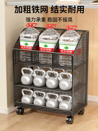 Under-Desk Rolling Storage Cart with Multi-Layer Shelves for Books and Bags