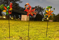 Iron Art Flamingo Wind Spinner Garden Lawn Ornament