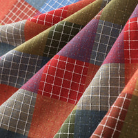 Japanese Retro Plaid Patchwork Cotton Fabric for DIY Apparel