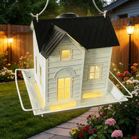 Solar-Powered Hanging Bird Feeder for Outdoor Garden and Yard Decoration