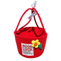 Handwoven Cotton Rope Storage Basket with Handles for Gifts & Favors