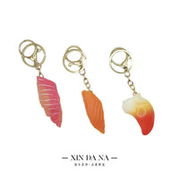 Realistic Japanese Sushi Food Keychain Salmon Tuna Arctic Surf Clam Miniature Ornament