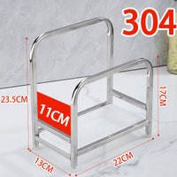 Thickened 304 Stainless Steel Cutting Board Holder with Lid Storage for Kitchen Countertop, No Installation Required