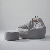 Oversized Bean Bag Chair with Footrest, Single Sofa for Living Room, Bedroom, and Small Spaces