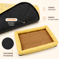 Pet Cooling Mat for Cats and Dogs - Summer Sleep Pad with Refreshing Rattan Nest Design