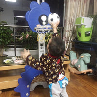 Indoor Height-Adjustable Basketball Hoop and Soccer Goal 2-in-1 Set for Kids, Boys' Toy