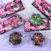 Squishy Sequin Cat Paw Fidget Toy - Stress Relief Slow Rebound Sensory Toy