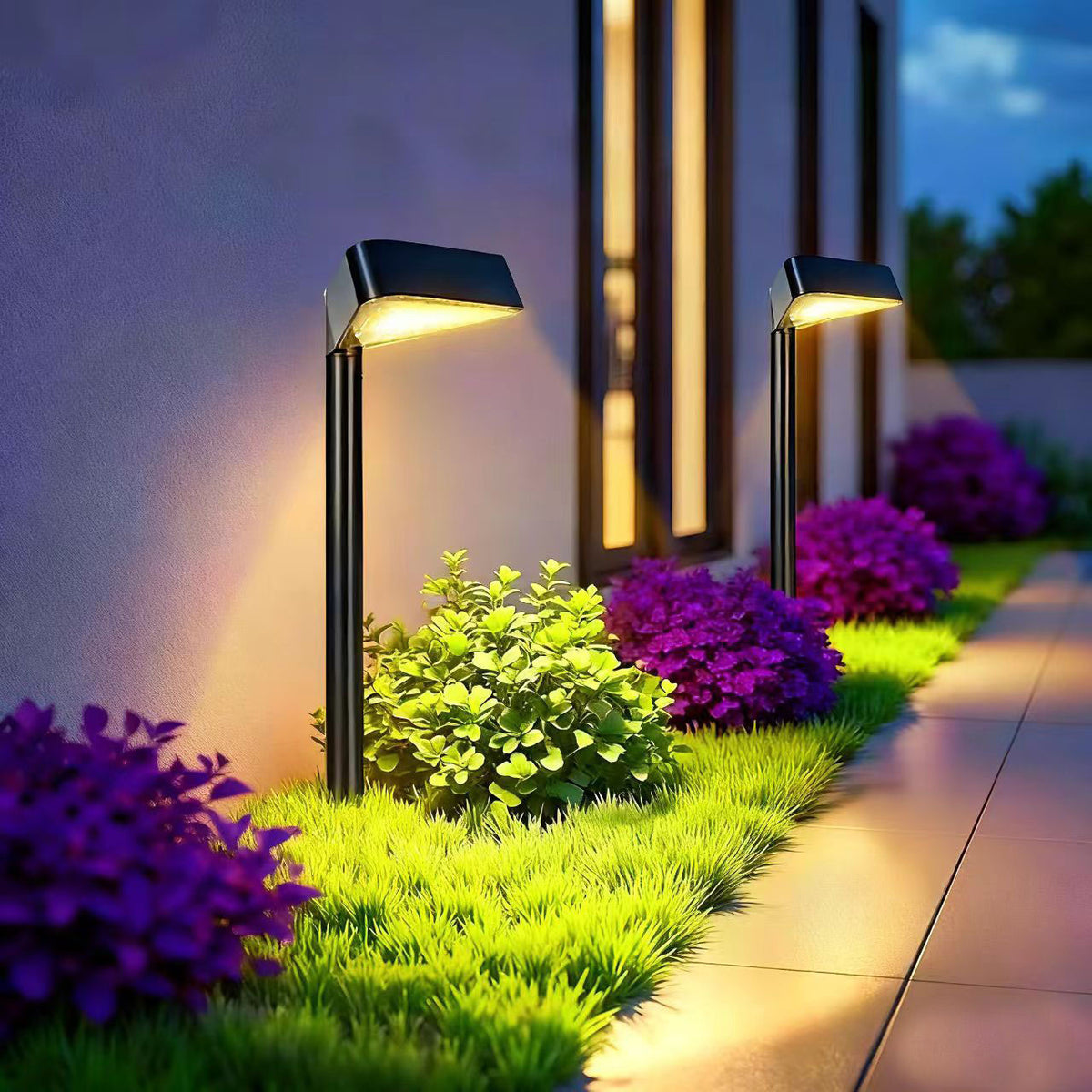Solar Powered LED Lawn Pathway Lights Outdoor Waterproof Garden Landscape Decorative Ground Plug Lamps