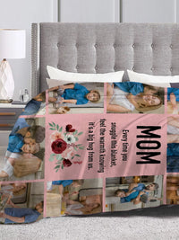 Personalized Photo Collage Flannel Blanket for Mother's Day, Birthdays, Christmas