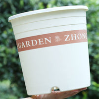 Thickened White Gallon Plant Pot, Root Control, Durable Resin Plastic, Breathable