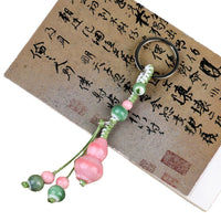 Jingdezhen Ceramic Gourd Keychain Ethnic Style Woven Bag Charm