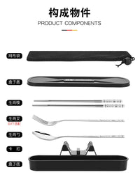 Zodiac 304 Stainless Steel Portable Cutlery Set with Case for Students