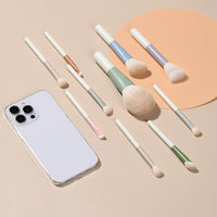 Morandi Mini Portable Makeup Brush Set with Travel Pouch
