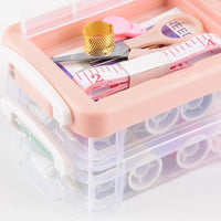 Portable Home Sewing Kit with Storage Box and Accessories