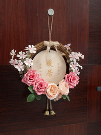 Creative Wreath Hanging Ornament Artificial Flower Decoration for Living Room Wall Decor Shop Entrance Welcome Sign