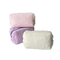 Plush Cosmetic Bag Portable Travel Toiletry Organizer Large Capacity Makeup Pouch