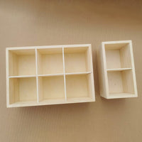 Wooden Multi-Compartment Storage Box for Collectibles and Desk Organization