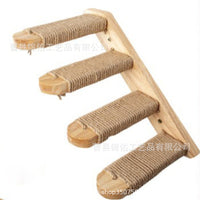 Wall-Mounted Sisal Cat Climbing Frame with Multi-Tier Platforms