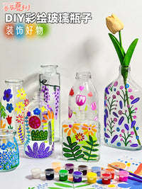 DIY Hand-Painted Clear Glass Bottles for Crafts and Decor