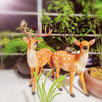 Creative Faux Plum Blossom Deer Resin Ornament for Garden & Patio Decor