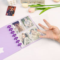 INS Style 3-inch Photocard Album with Mushroom Holes, 4-Pocket Pages for Idol Photocards